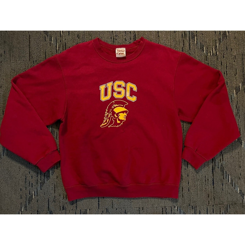 Vintage USC Trojans Sweater Red Oak Unisex Medium Sweatshirt NCAA Crewneck